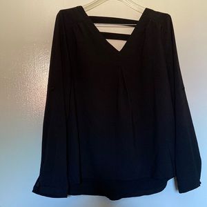 Flowy open back long sleeve blouse